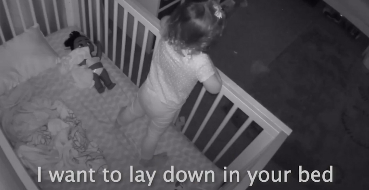 Brother Helps Sister out of Crib