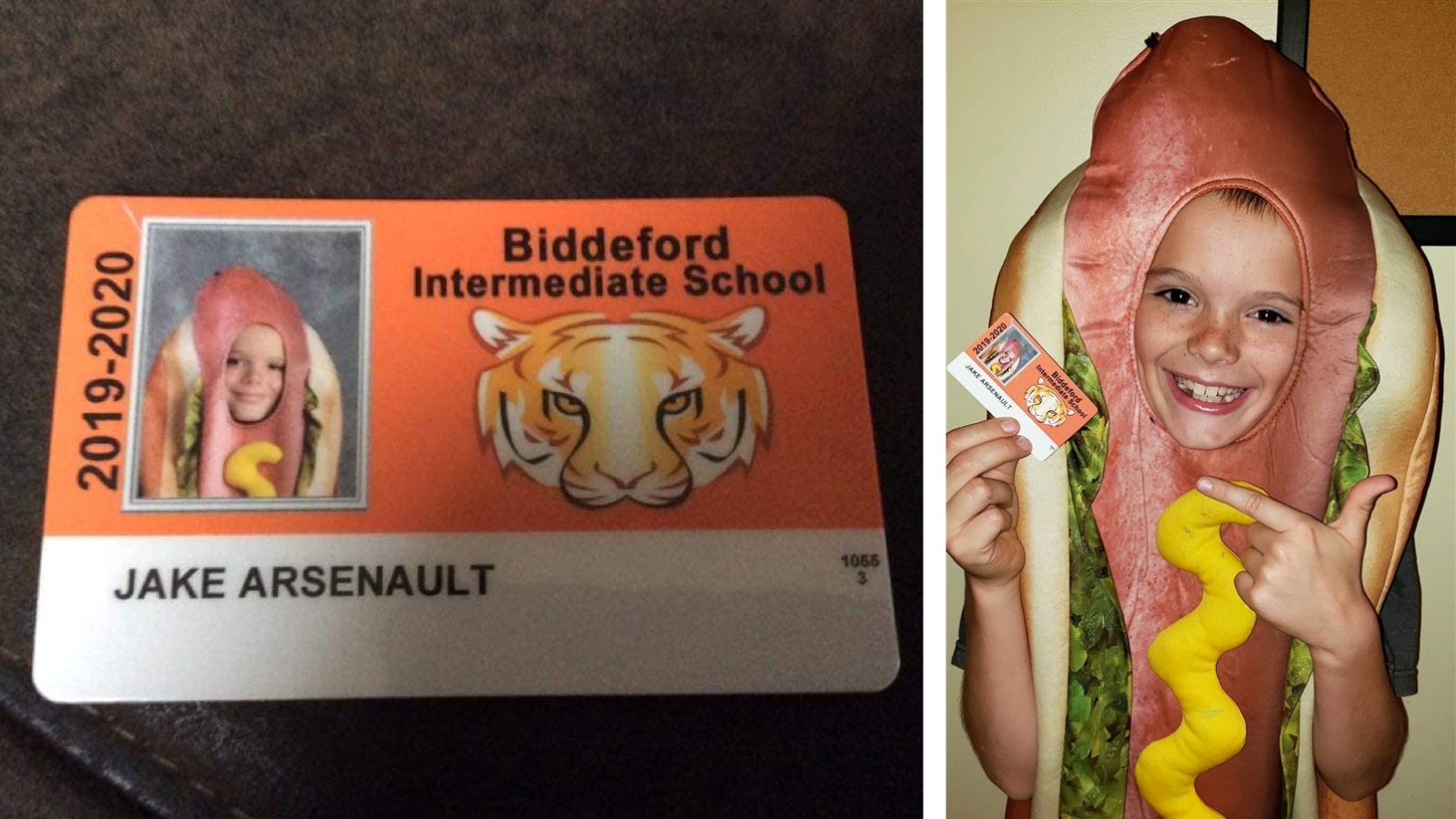 Kid Wears Hot Dog Costume For School Picture After Dare From Dad