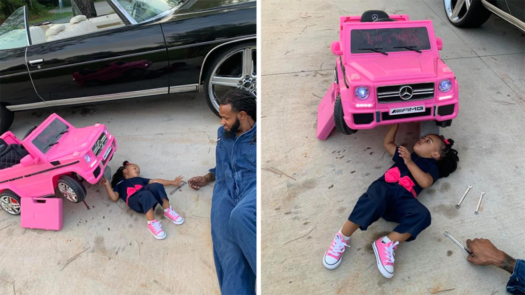 Dad and Daughter Mechanic Photo Shoot