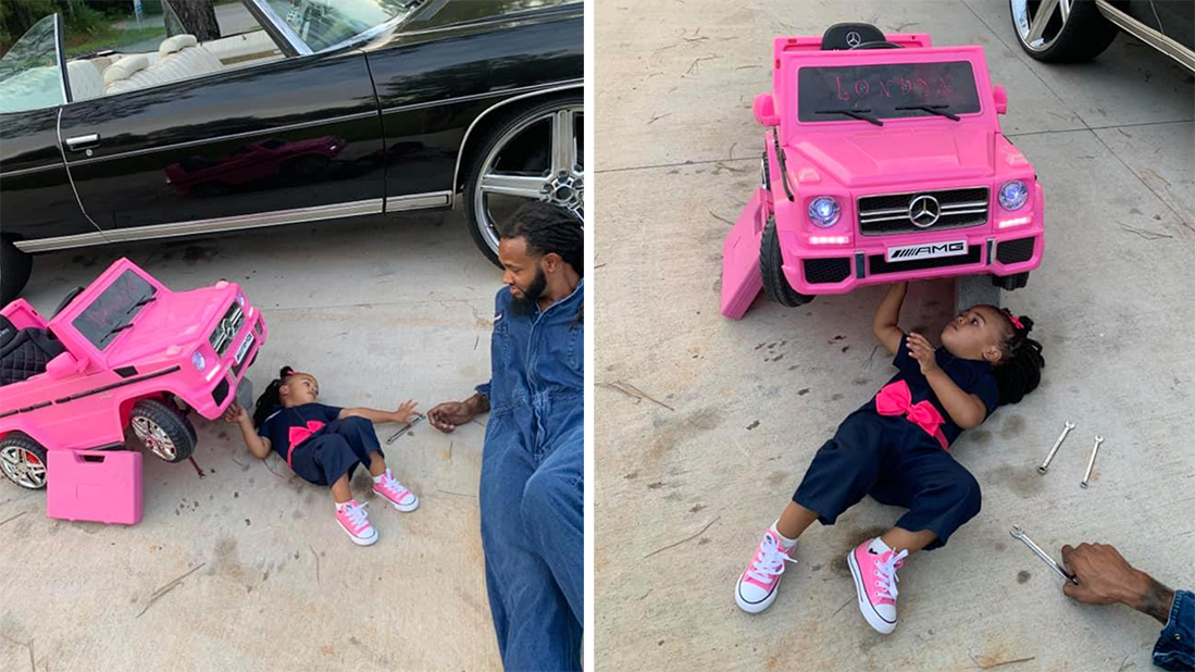 Dad and Daughter Mechanic Photo Shoot