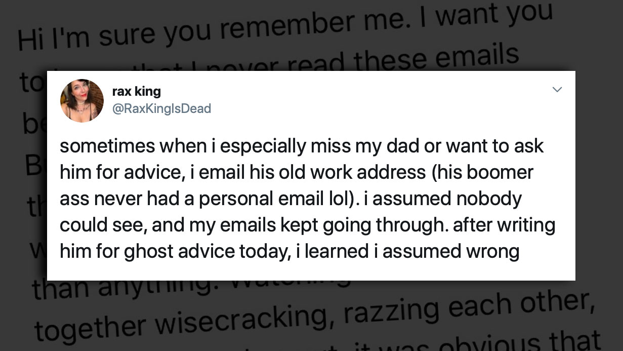 Woman emails deceased father and gets response