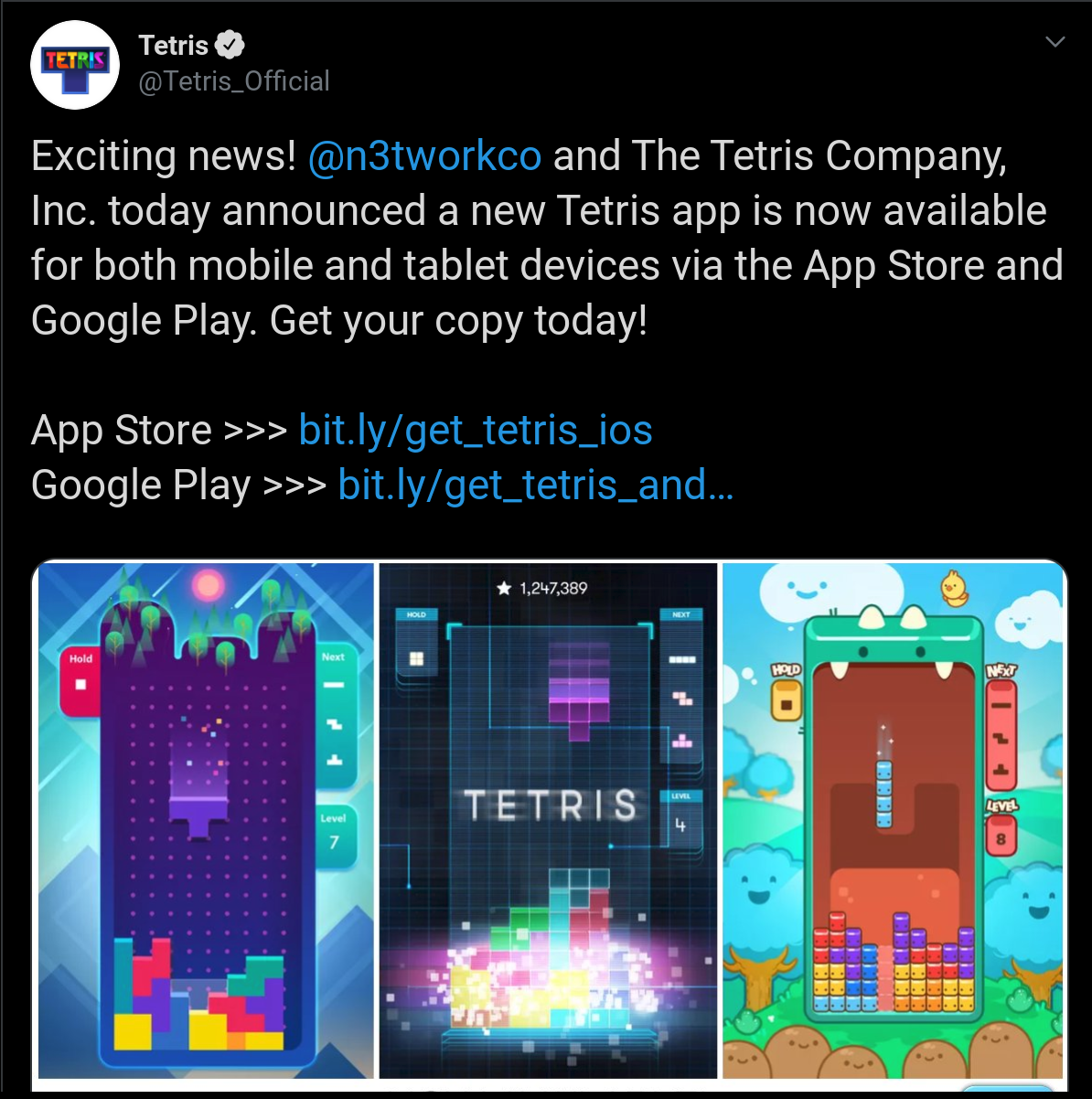 Tetris Co Announcement