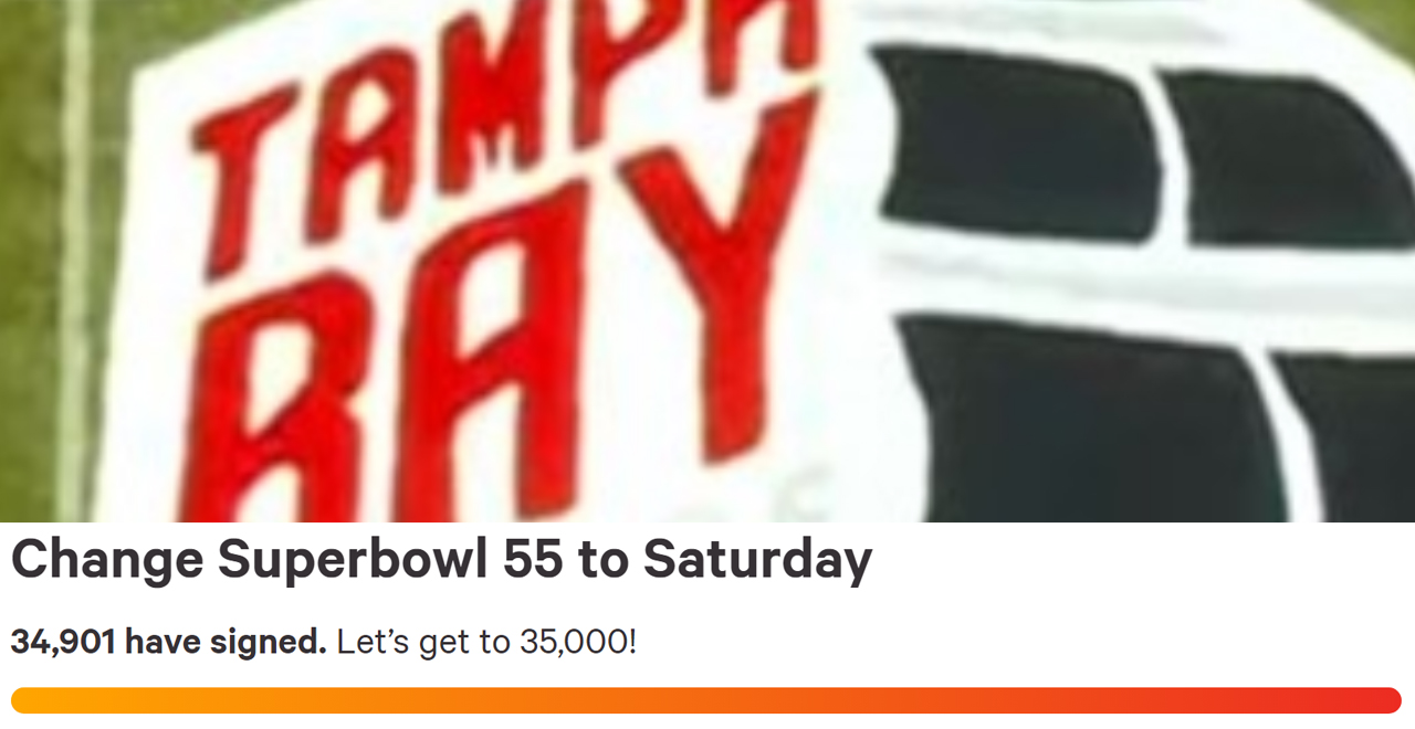 #SuperBowlSaturday Petition