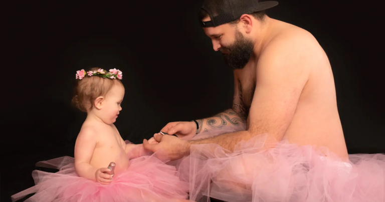 Dad Wears Tutu for Photoshoot