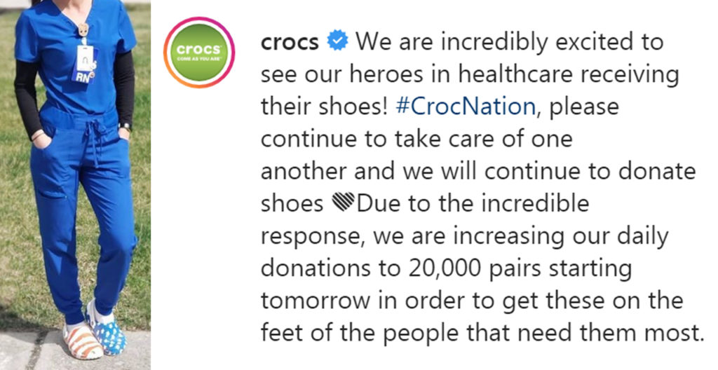 free crocs for healthcare workers get in line online