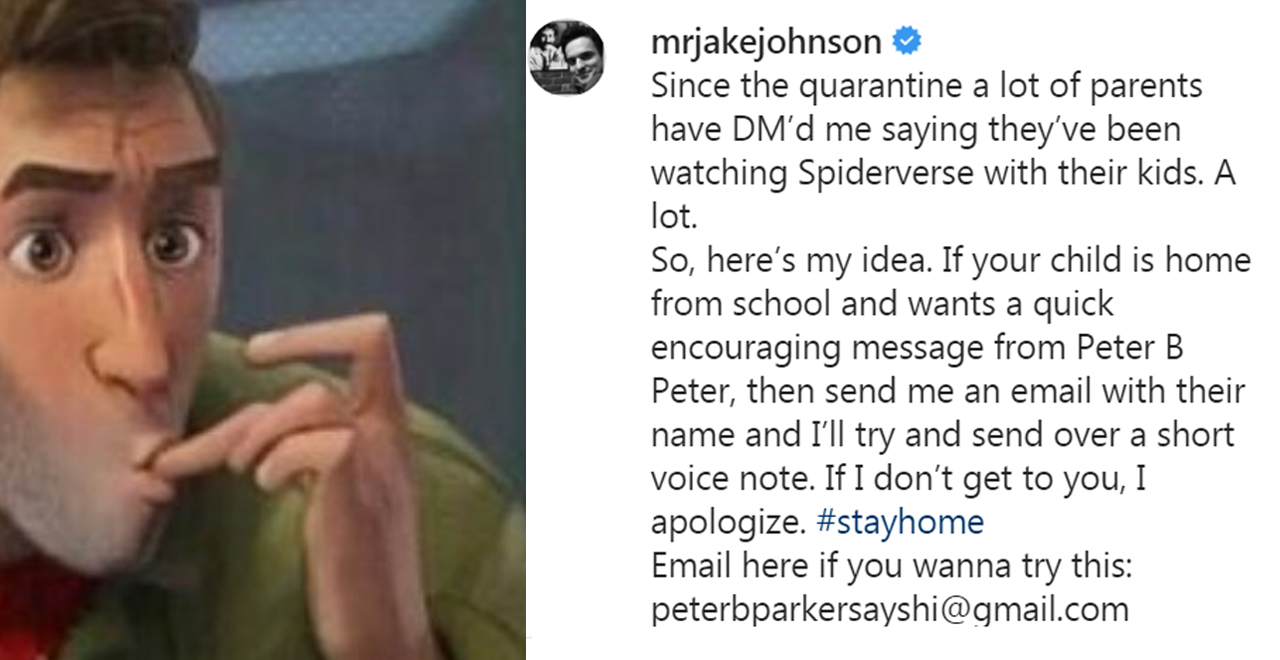 Jake Johnson Sending Kids Voice Messages