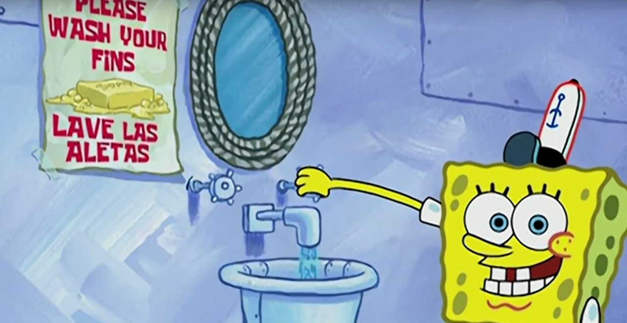 SpongeBob Washes Hands