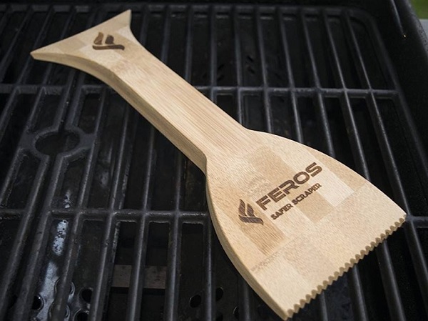 best safe grill brush: wooden grill brush