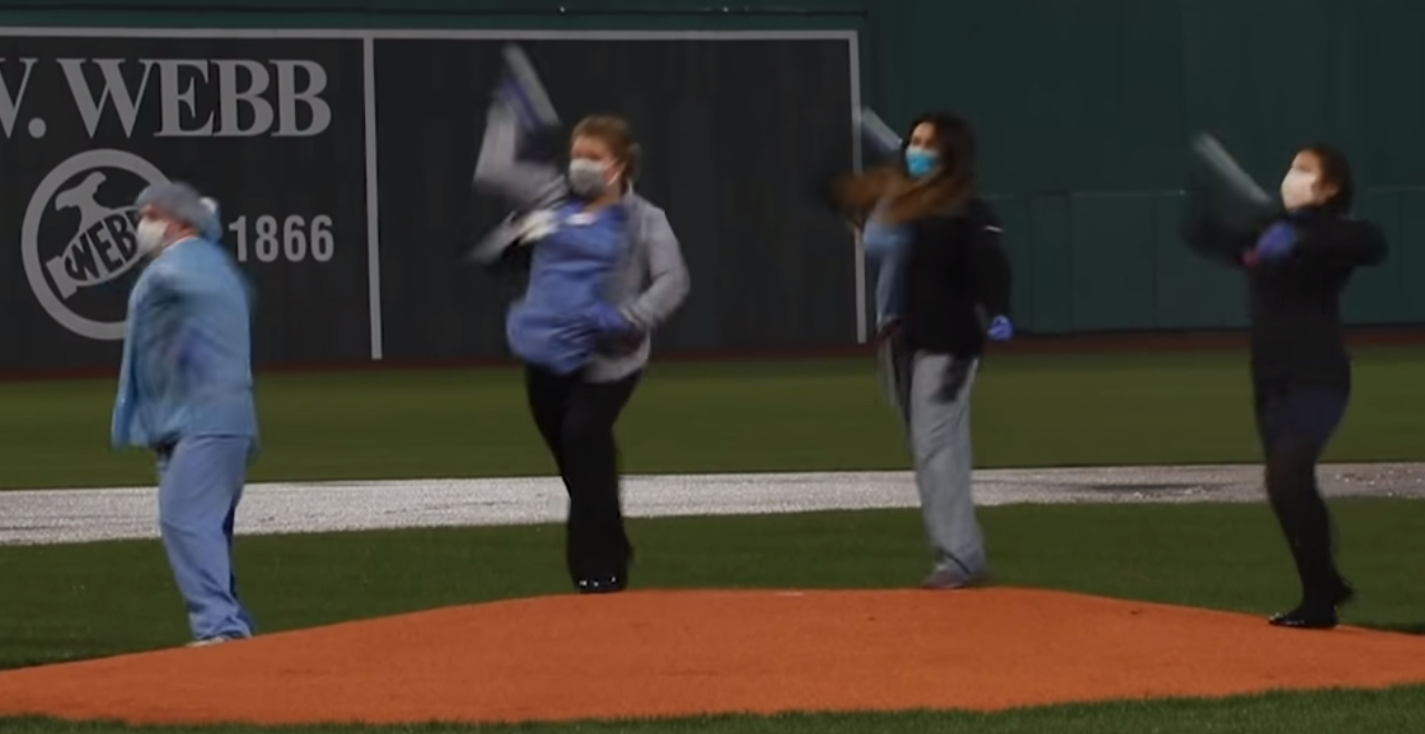 COVID Unit Throws First Pitch