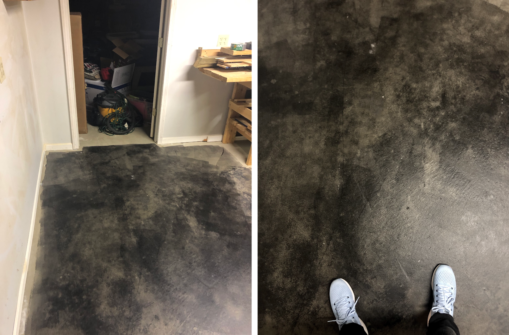 how to stain concrete floors - diy basement upgrade for cheap