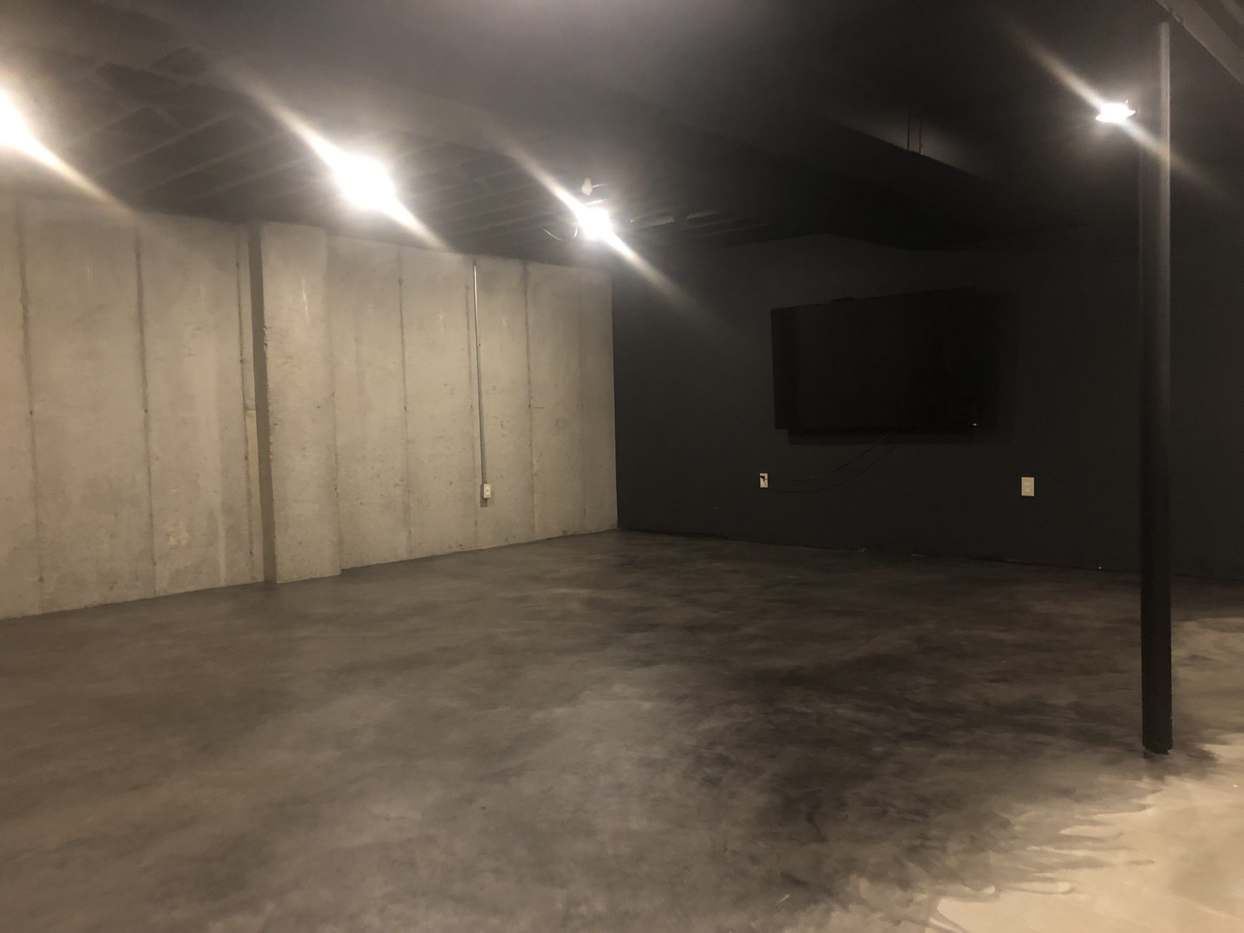 After second coat: how to stain concrete floors - diy basement upgrade for cheap