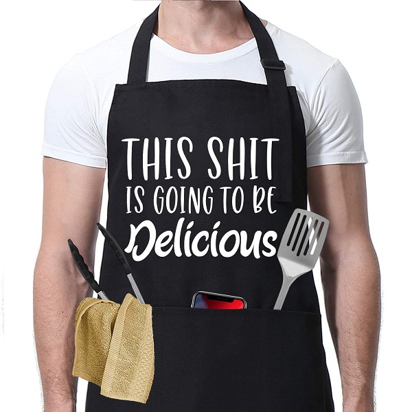 funny grilling aprons: this shit is going to be delicious