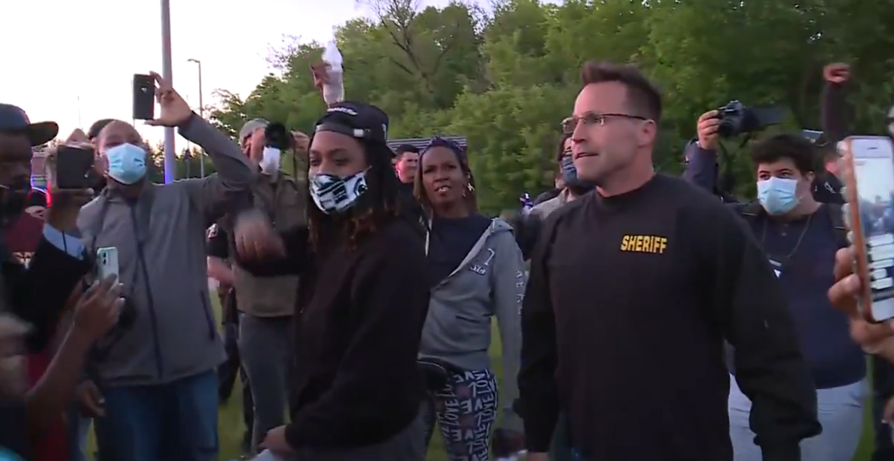 Sheriff Marches With Protesters