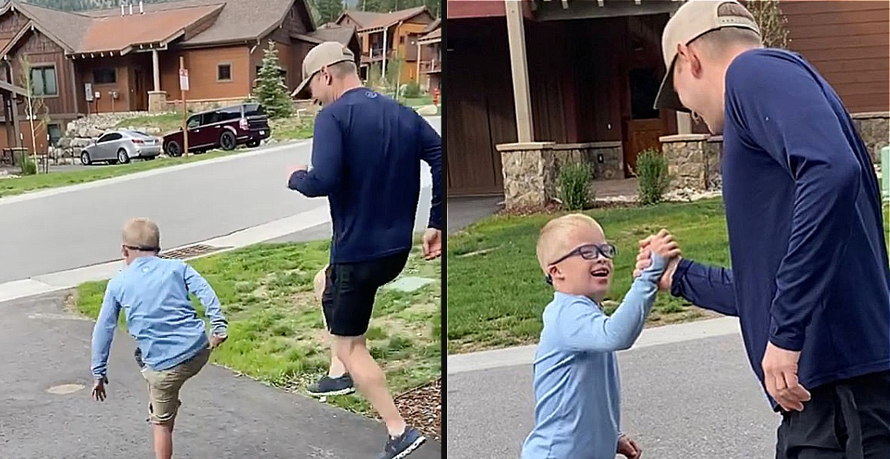 Boy Tells Dad “I’m So Proud of You” After Teaching Him to Skip