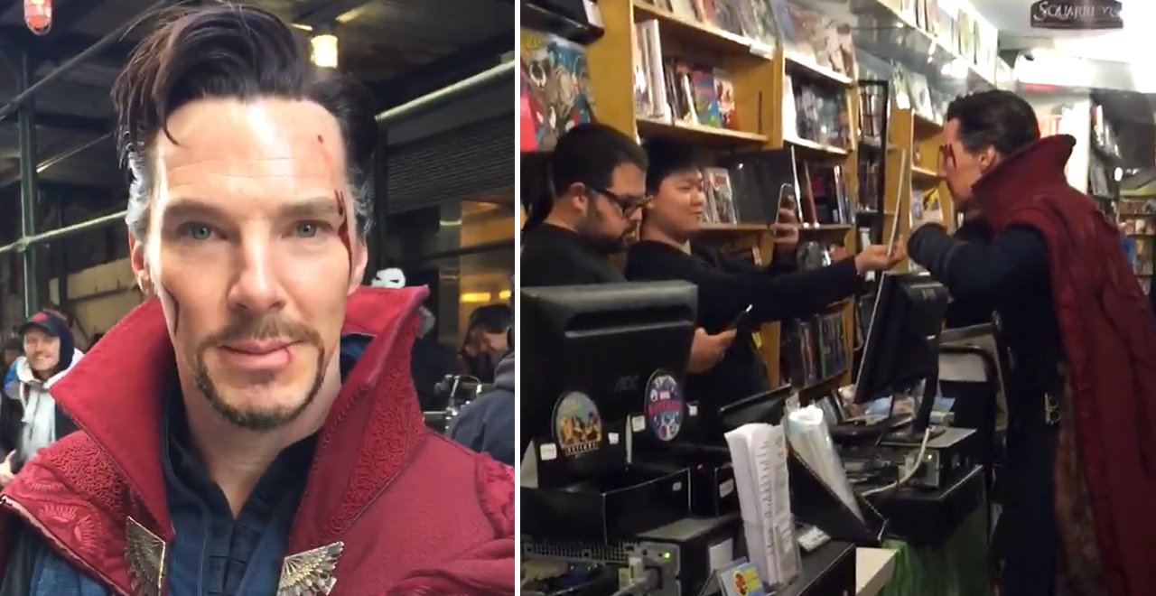 Benedict Cumberbatch Visits Comic Book Store