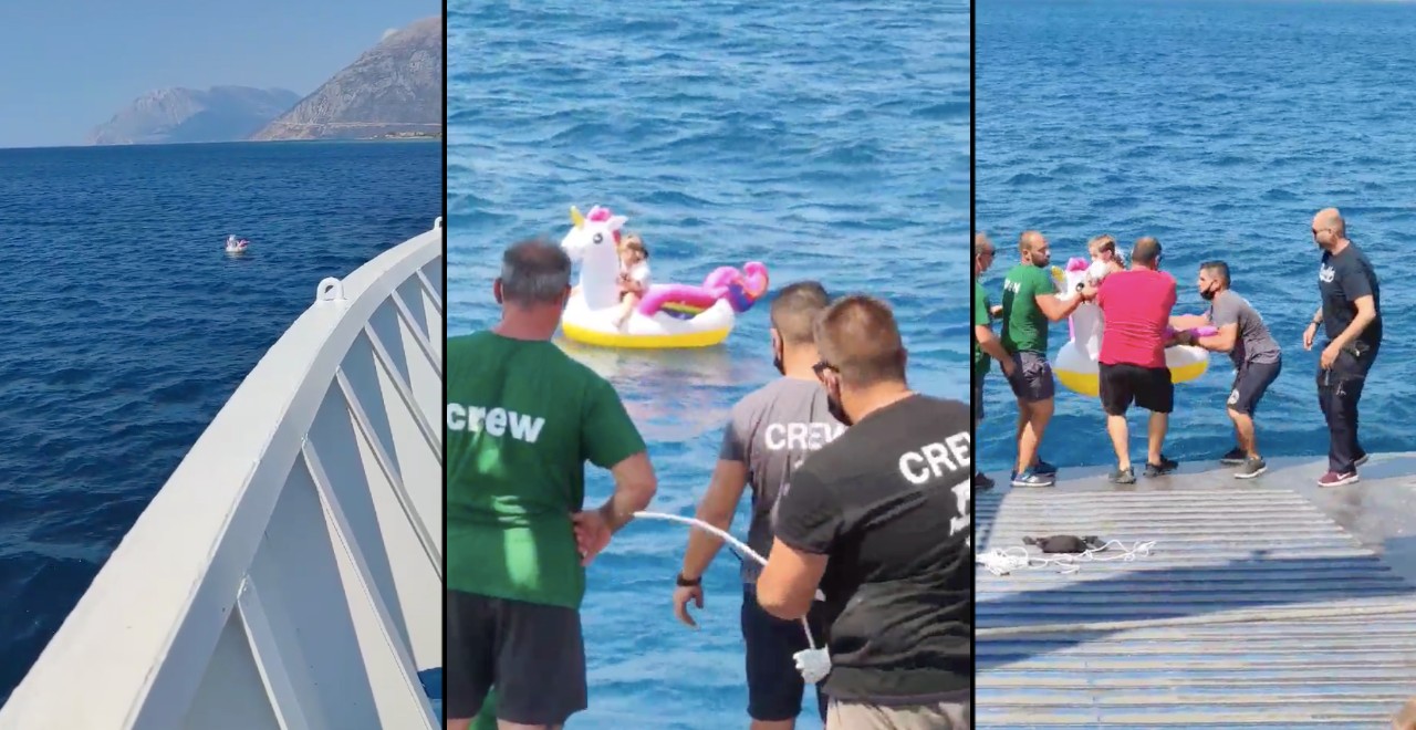 Girl Adrift in Inflatable Unicorn Rescued by Ferry Staff