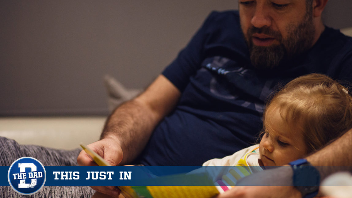 Tired Dad Reading Story