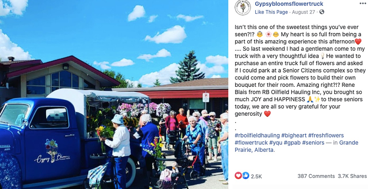 Man buys flower truck for senior citizens