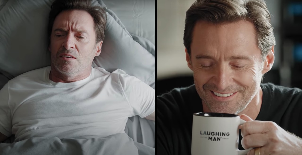 Hugh Jackman Ryan Reynolds Laughing Man Coffee Commercial