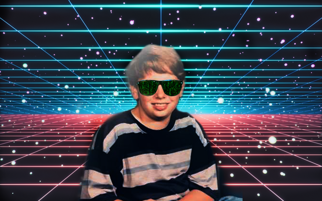 Awkward School Pic With Background Replaced By Laser Grid