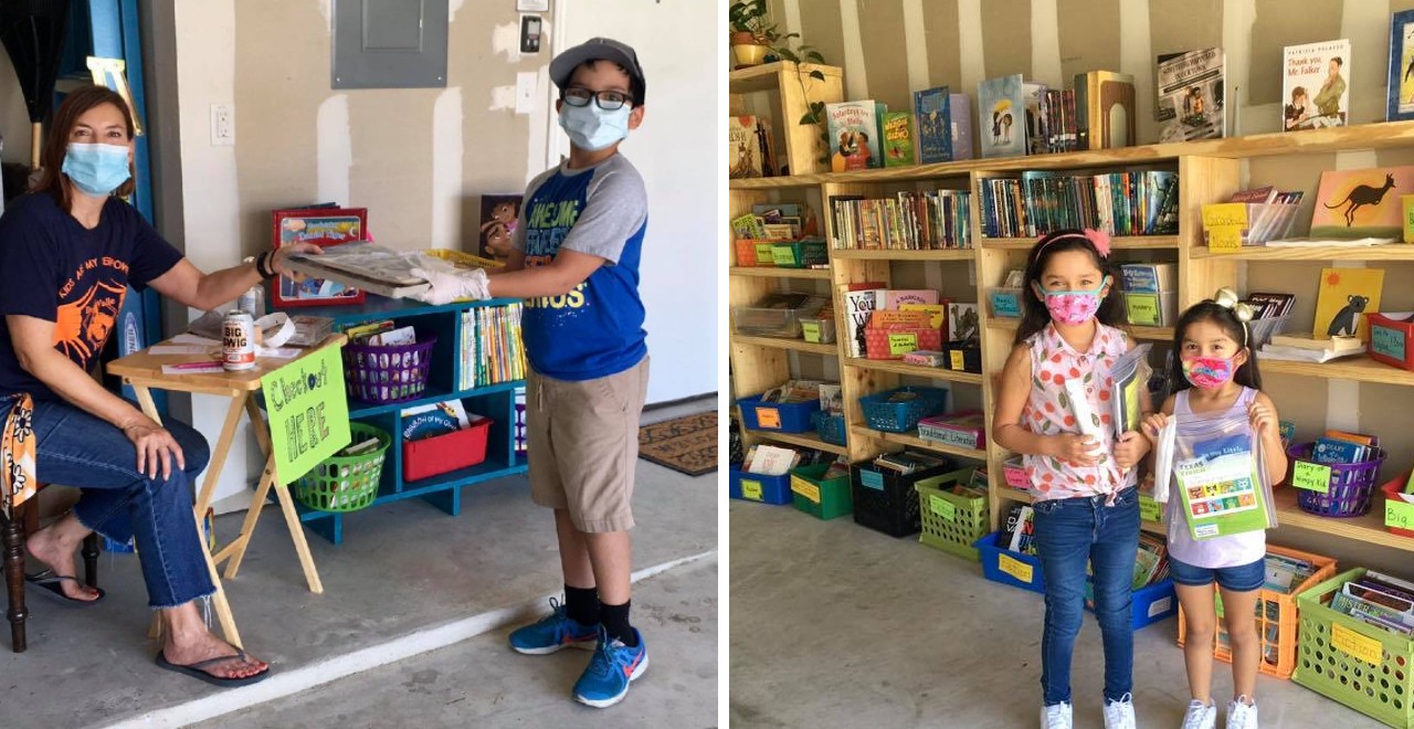 teacher creates garage library