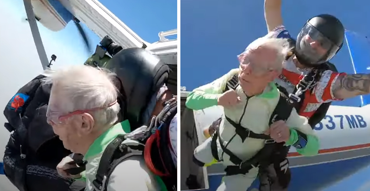 103-Yr-Old Granddad Skydives