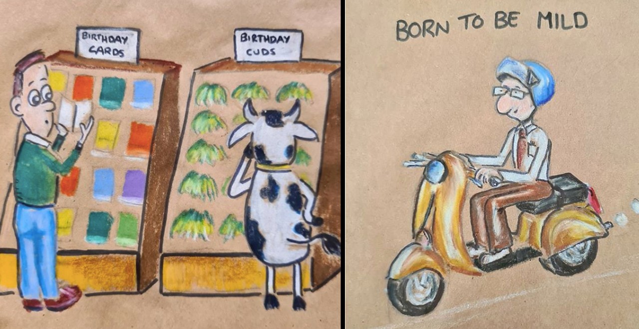 Dad decorates sandwich bags with dad jokes