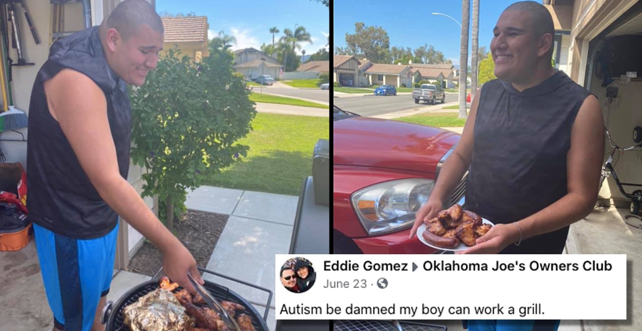 Dad's heartwarming post about son with autism grilling