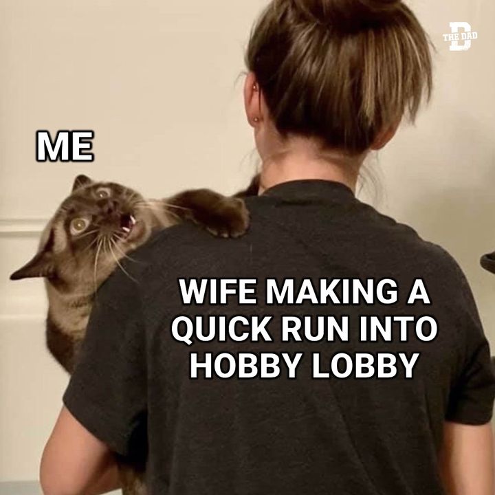 Wife making a quick run into hobby lobby