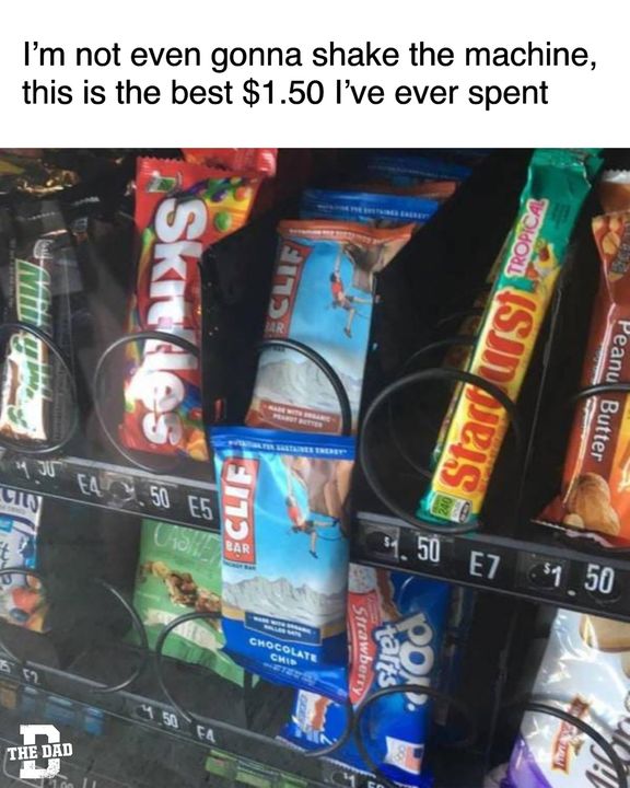 cliff bar in vending machine