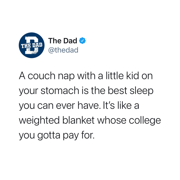 a couch nap with a little kid on your stomach