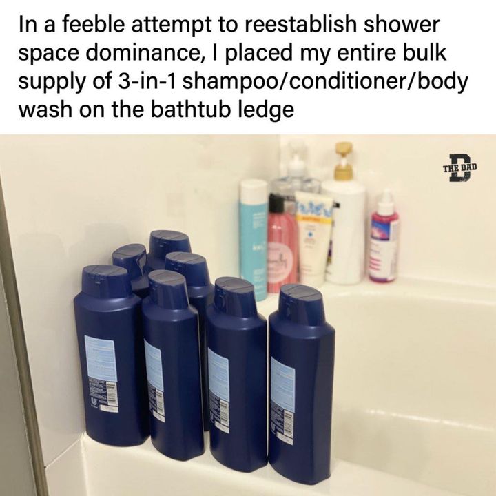 shower space dominance by putting 3 in 1 conditioner