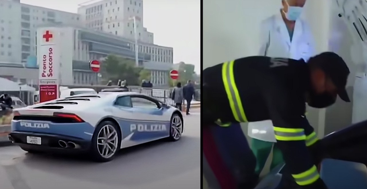 Italian police transport kidney with Lamborghini