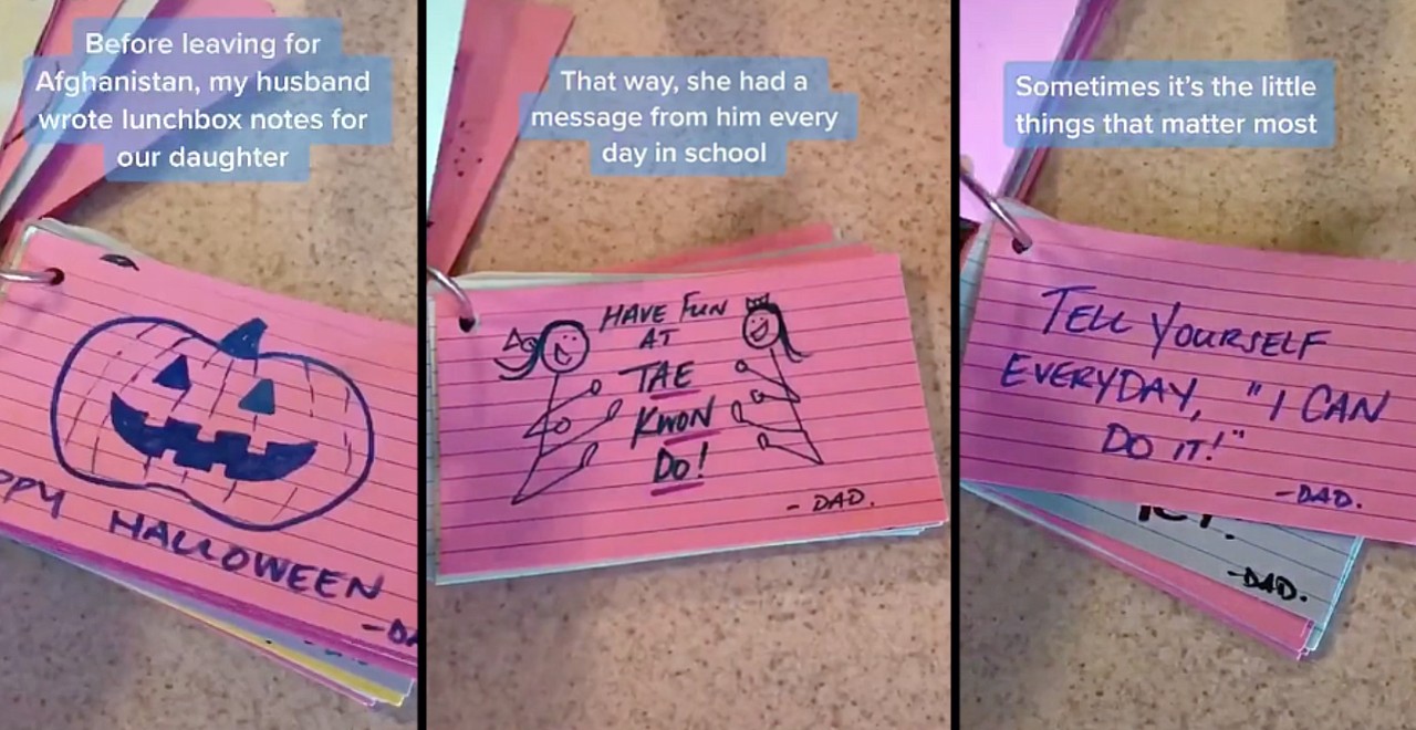 Deployed Dad Writes Lunchbox Notes for Daughter