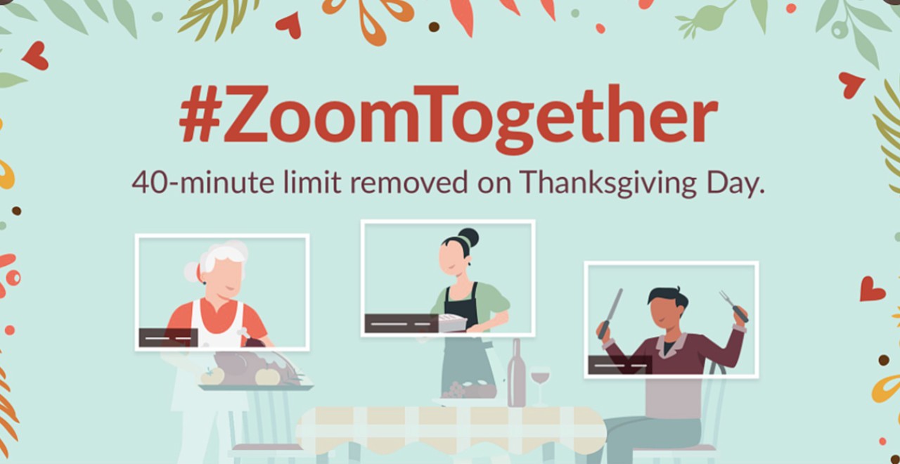 Zoom lifts 40 minute limit for Thanksgiving