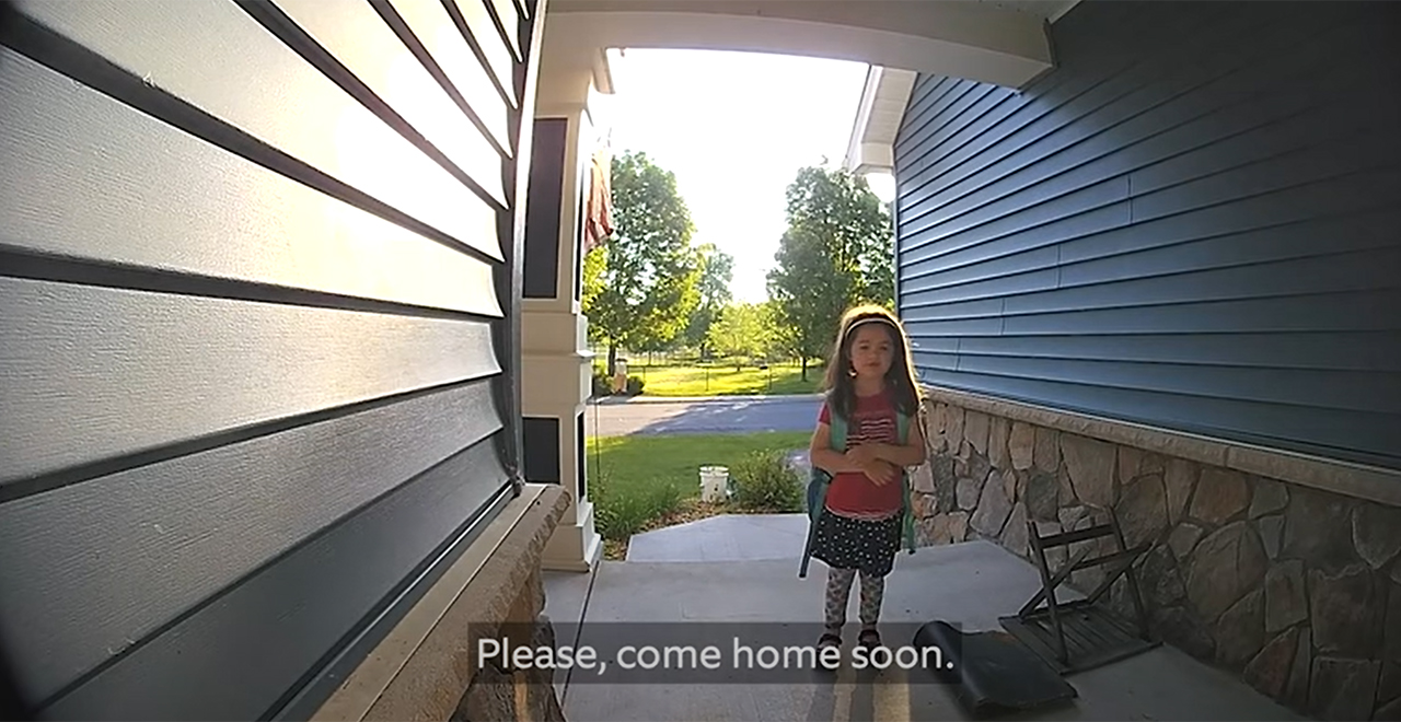 Kids Use Doorbell for Deployed Dad