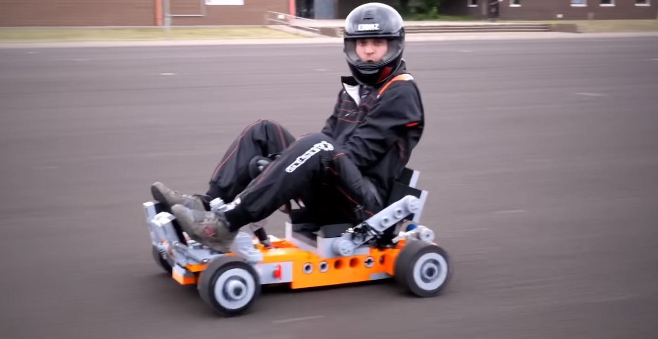 YouTuber builds giant fully-functional LEGO go-kart