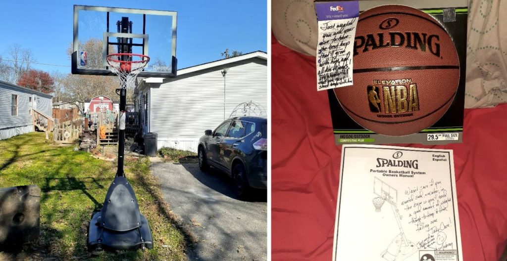 FedEx Driver Surprises Boy With New Basketball Hoop