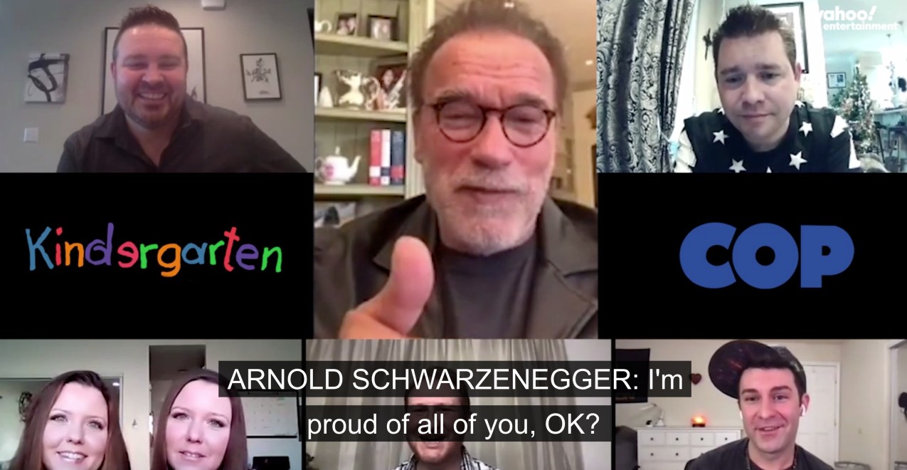 Arnold Schwarzenegger reunites with Kindergarten Cop cast