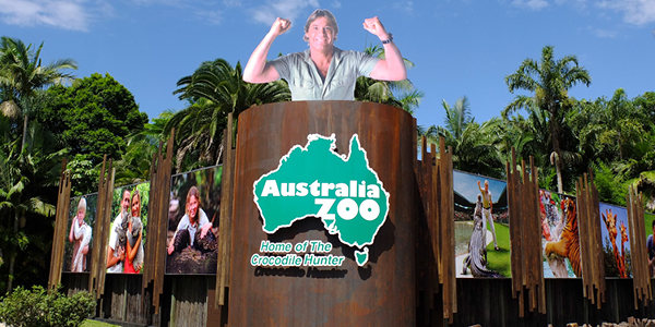 signage at the Australia Zoo featuring Steve Irwin