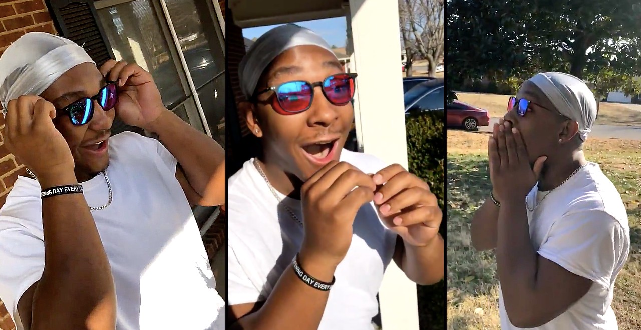 22 Year Old Has Touching Reaction To Colorblind Glasses