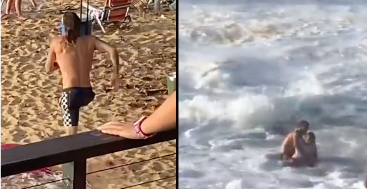 Surfer Saves Woman in Water