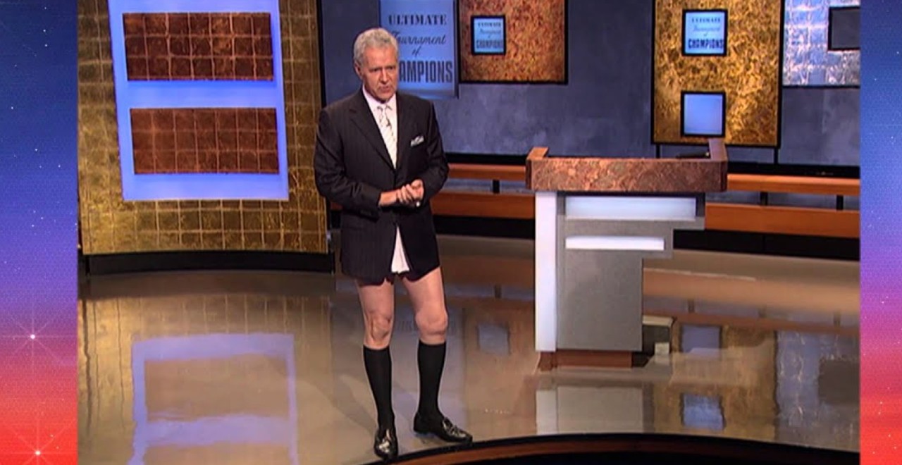 Trebek No Pants Prank