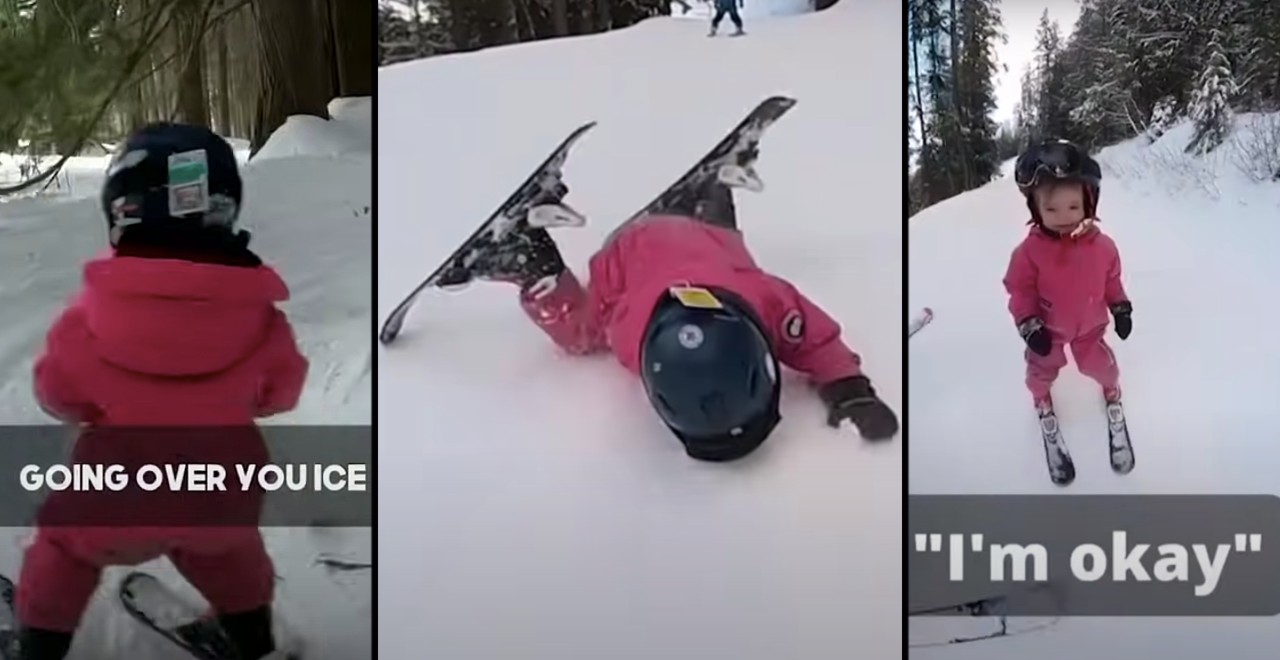 Dad mics skiing 2-year-old