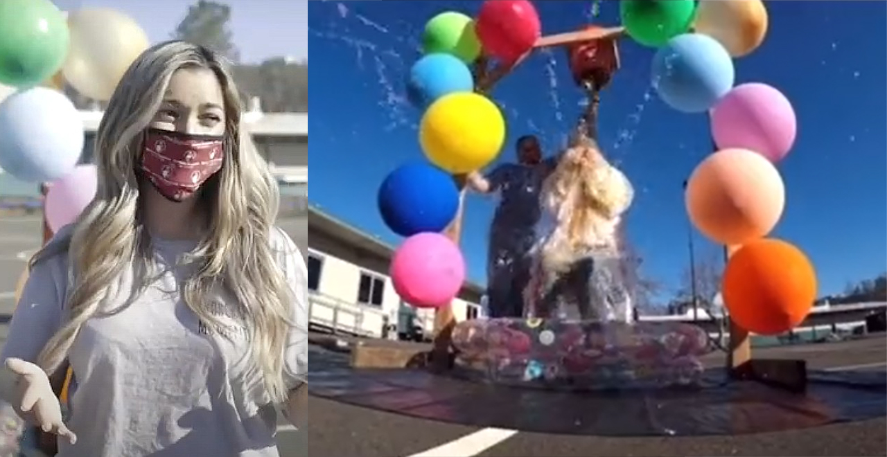 Students slime teacher after raising $50,000