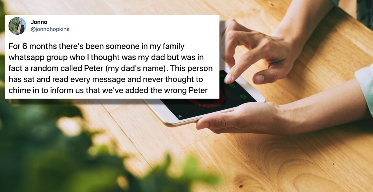 Son accidentally adds stranger to family group chat