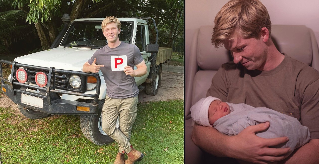 Robert Irwin drives to meet niece in late dad's car