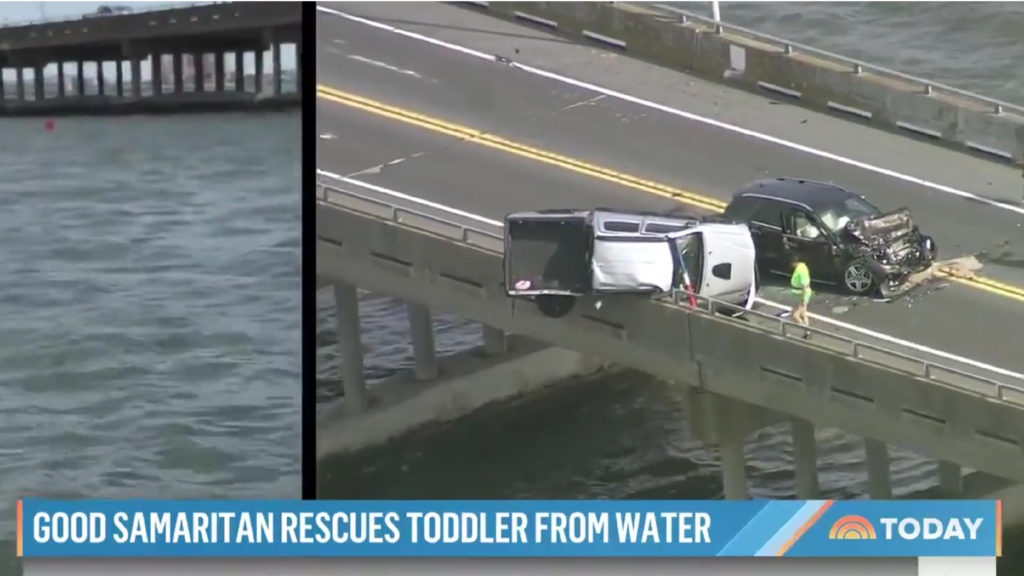 Good Samaritan Jumps Into Bay To Save Baby After Crash