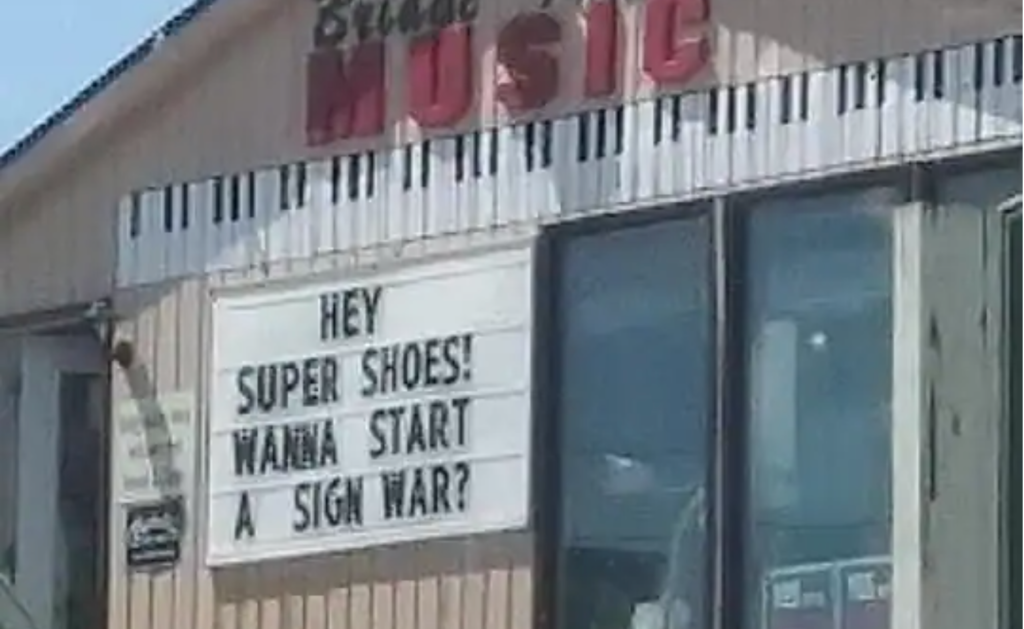 Music Store Starts Sign War
