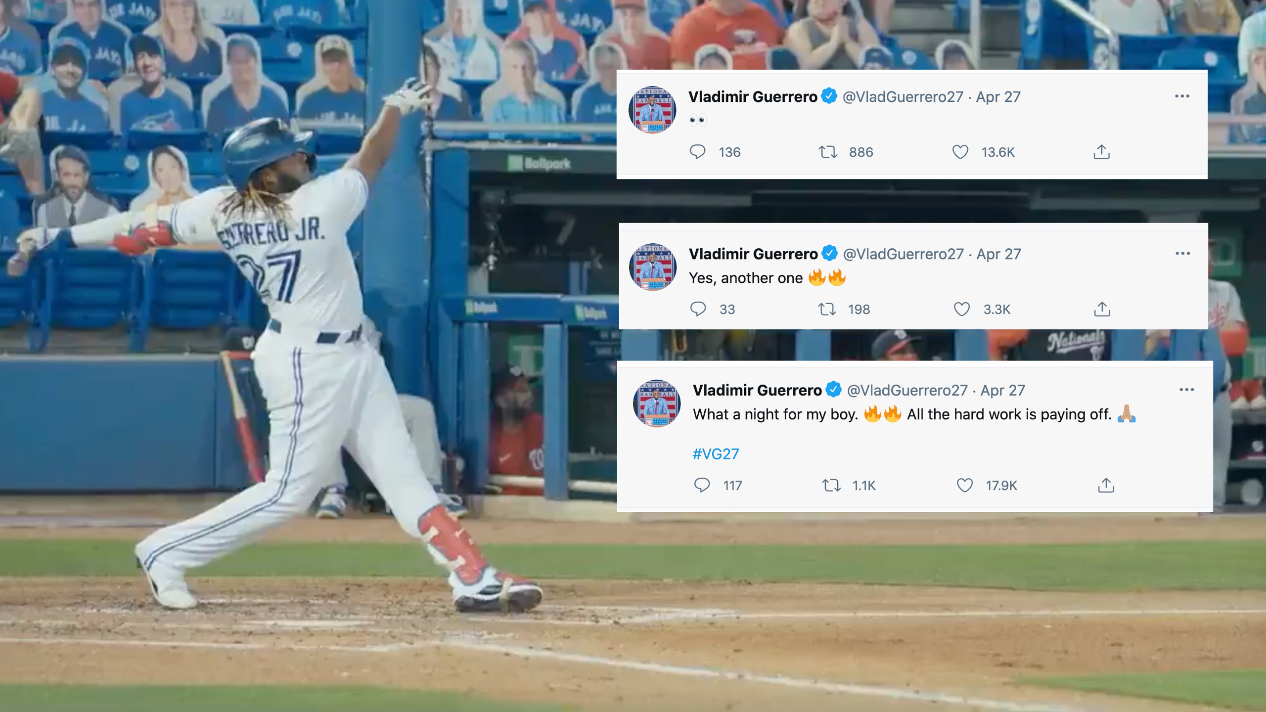 Vlad Guerrero Jr. Impresses his Dad with Home Run Display